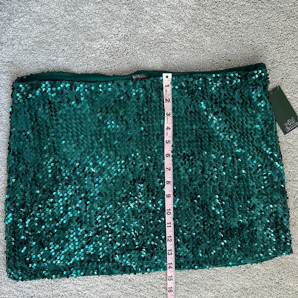 Wild Fable Green Sequin Mini Skirt - Picture 7 of 7